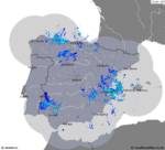 Im&aacute;genes de radar Espa&ntilde;a 16:50 UTC